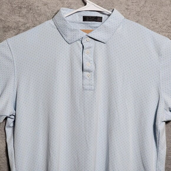 G FORE Polo Shirt Mens XL Light Blue Micro Dot Golf Performance Stretch Preppy - Picture 2 of 12